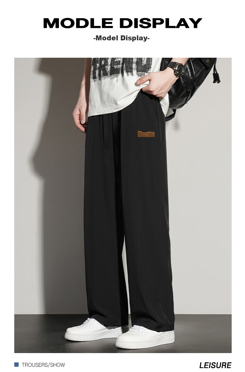 Warrior Casual Pants for Men, Spring And Autumn Loose Wide-Leg Trousers, Versatile Straight-Leg Sweatpants, Men's Athletic Pants 15