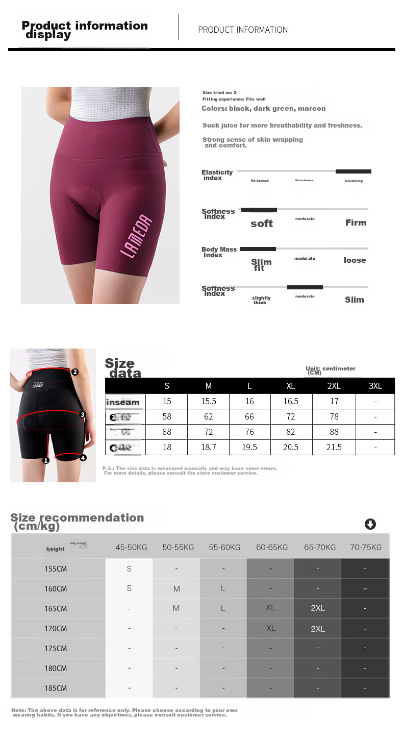 Lameda Women's Cycling Shorts, Lightweight Summer Professional Road Bike Star Moon Shorts, Black, Size L 3