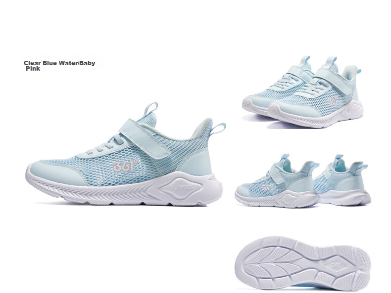 361° Children's Shoes, Kids' Running Shoes Summer Boys And Girls Breathable Lightweight School Shoes Light Cushioning Running Shoes, Blue Size 37 16