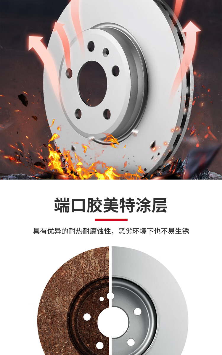 菲罗多 ferodo 刹车盘前盘 适用于丰田凯美瑞2.0 2.5皇冠2.5 3.0 4.