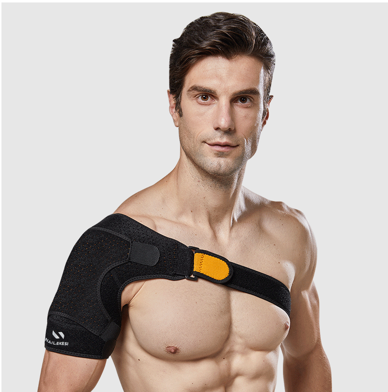 NAILEKESI N Sports Shoulder Support Shoulder Periarthritis Protective Sleeve Injury Fixation Adjustable Breathable Compression Brace for Fitness Training 14