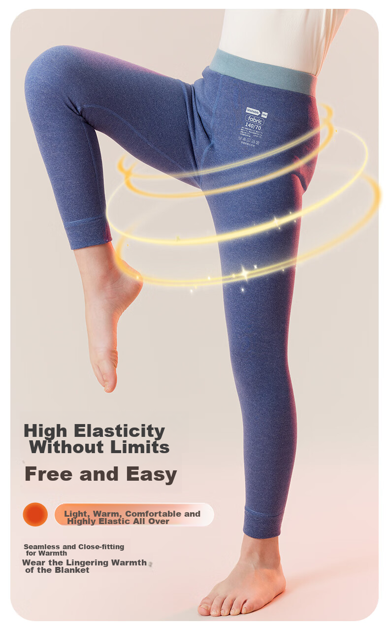 LangSha Children's Thermal Pants for Boys And Girls, Autumn And Winter Inner Wear, Base Layer Leggings, Heat-Retaining Warm Fleece Pants for School-Age Childre 7