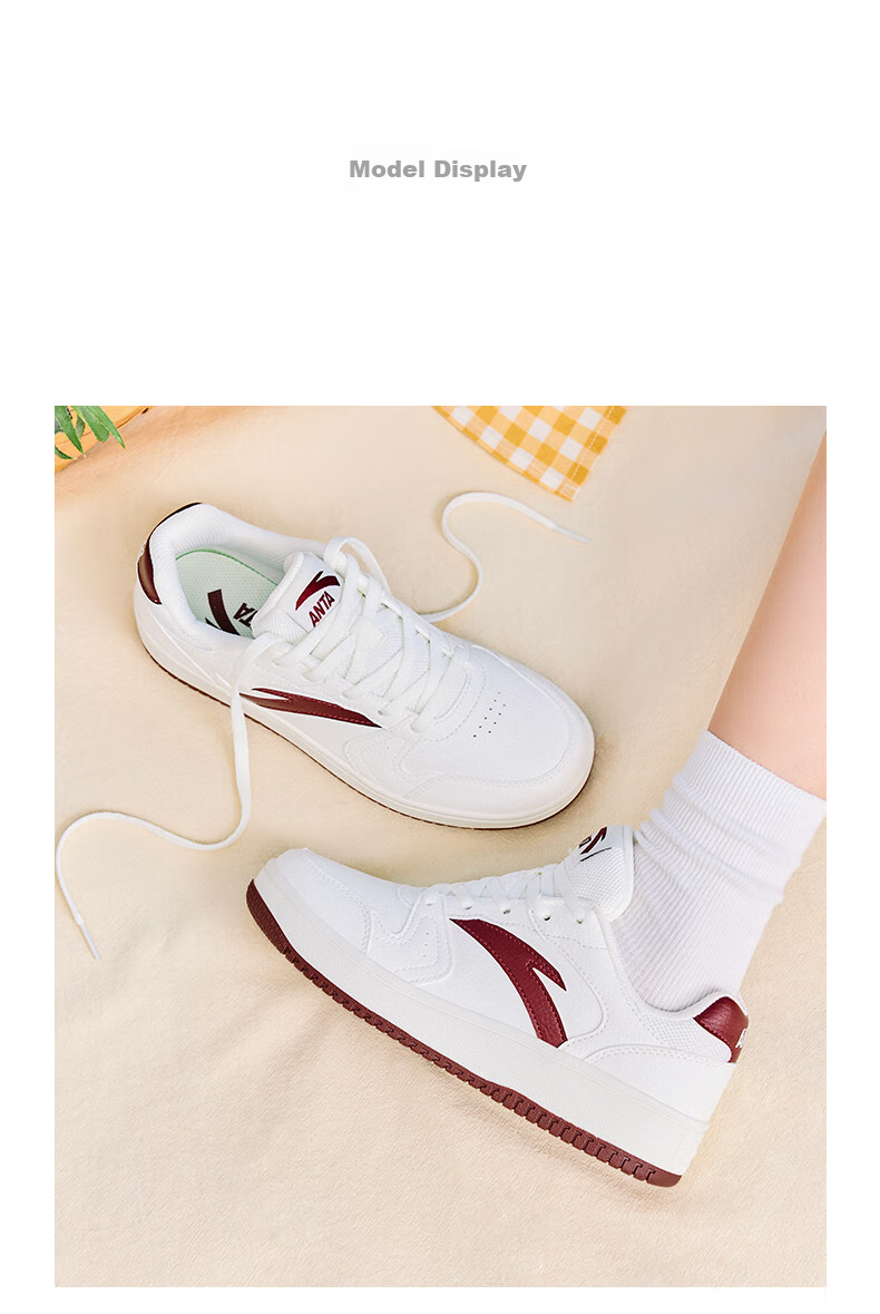 Anta Origin Year 2.0 Women's Thick-Soled Skate Shoes Casual White Sneakers Retro Trendy Height-Increasing Sports Shoes for Students Couples 3
