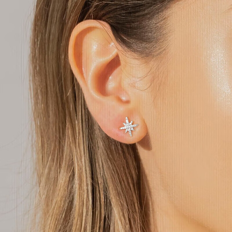 APM Monaco Hexagram Stud Earrings, Luxurious And Elegant Jewelry, Birthday Gift for Girlfriend Or Wife