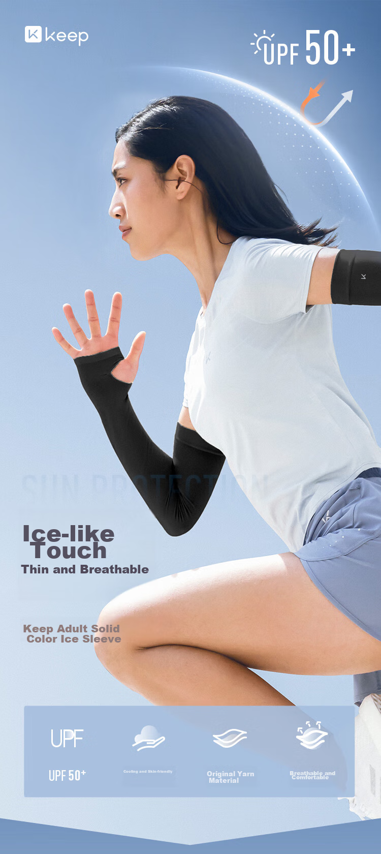 Keep Ice Sleeve Sun Protection Arm Sleeves for Men And Women, Cycling Outdoor Fishing Sports Ice Silk Summer Sun Protection UV-Resistant Arm Guards, Black 1