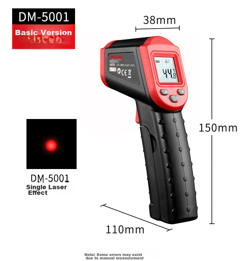 DELIXI ELECTRIC Temperature Gun, Industrial Infrared Thermometer, High-Precision Oil Thermometer, Kitchen Baking Water And Oil Temperature Gu 20