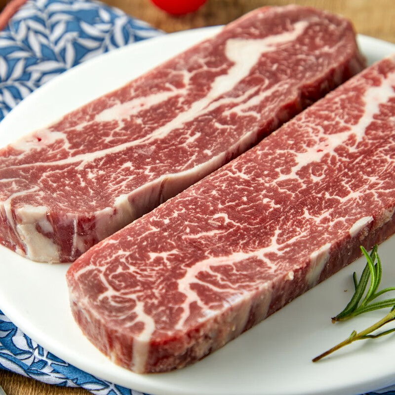 天谱乐食澳洲安格斯M3原切侧腹牛排300g(150g*2)谷饲250天牛腩排雪花牛肉