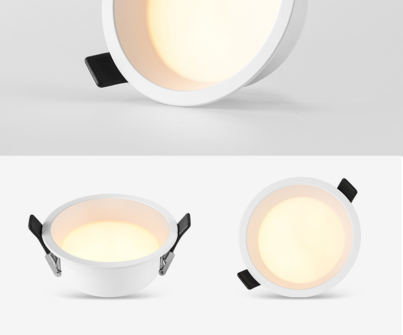 NVC LED Downlight for Living Room, Bedroom, Hallway, Recessed Narrow Edge Full Aluminum Spotlight, 7W Tri-Color Ra95 [Miyue] 2