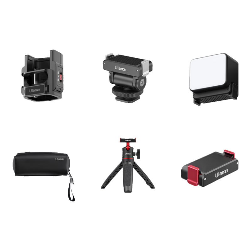 Ulanzi PK-06 Pocket3 Multifunctional Expansion Frame Adapter, Family Pack Set, Aluminum Alloy Frame Protection Expansion Frame with Cold Shoe Mount, Portable Accessories