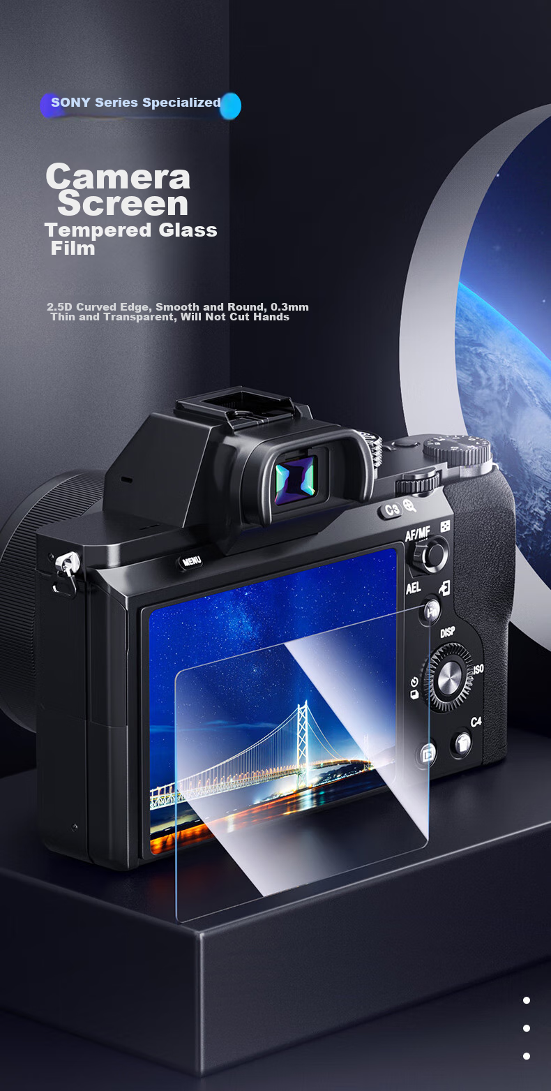 JJC Screen Protector for Sony A7c2 A7m4 ZV-E10II A7c Second Generation A7cr A6700 ZVE1 ZV-E1L Camera Screen Protective Film, Mirrorless Camera Accessory 1