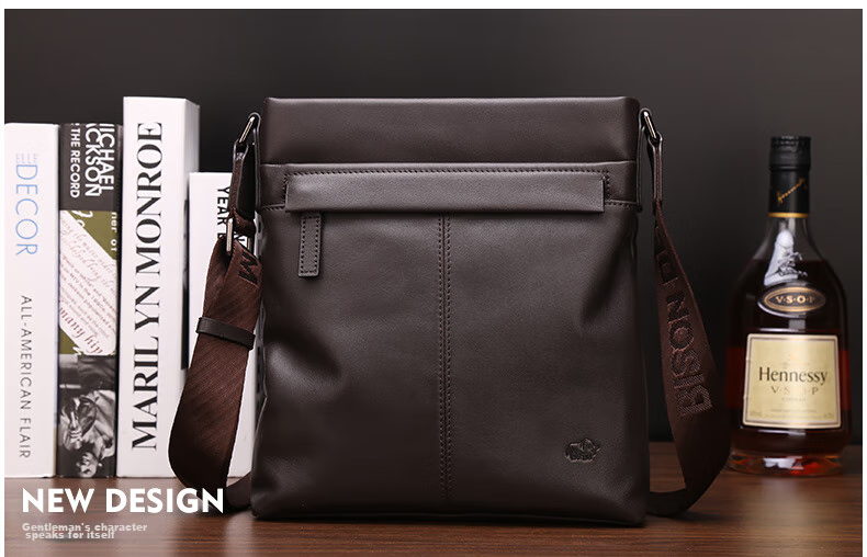 Meizhouyeniou Shoulder Bag, Men's Crossbody Bag, Casual Genuine Leather Men's Bag N2357-1B Black, Birthday Gift for Boyfriend 9