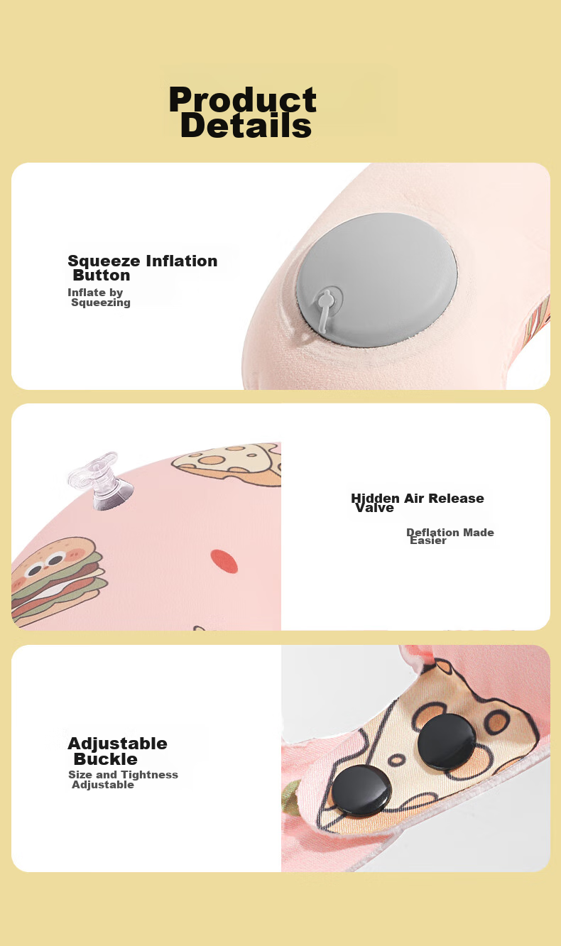Lehuolvxing Inflatable U-Shaped Neck Pillow, Travel Portable Neck Support, Car Headrest, Airplane And High-Speed Rail Essential, Sleeping Aid 10