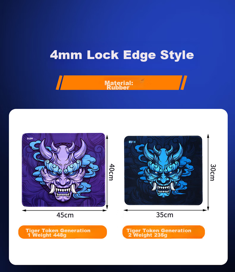 BUBM Gaming Mouse Pad for LOL, PUBG, CSGO, Overwatch, Esports Square Mouse Pad Thickened Smooth Surface 450*400*6mm Tiger Seal Bulba 16