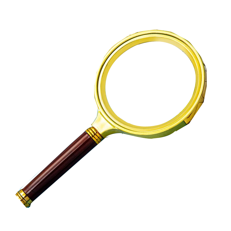 JAJALIN Optical Handheld 3x Magnifying Glass with Imitation Rosewood Frame, Plastic Edge, ABS Handle, 80MM Diameter
