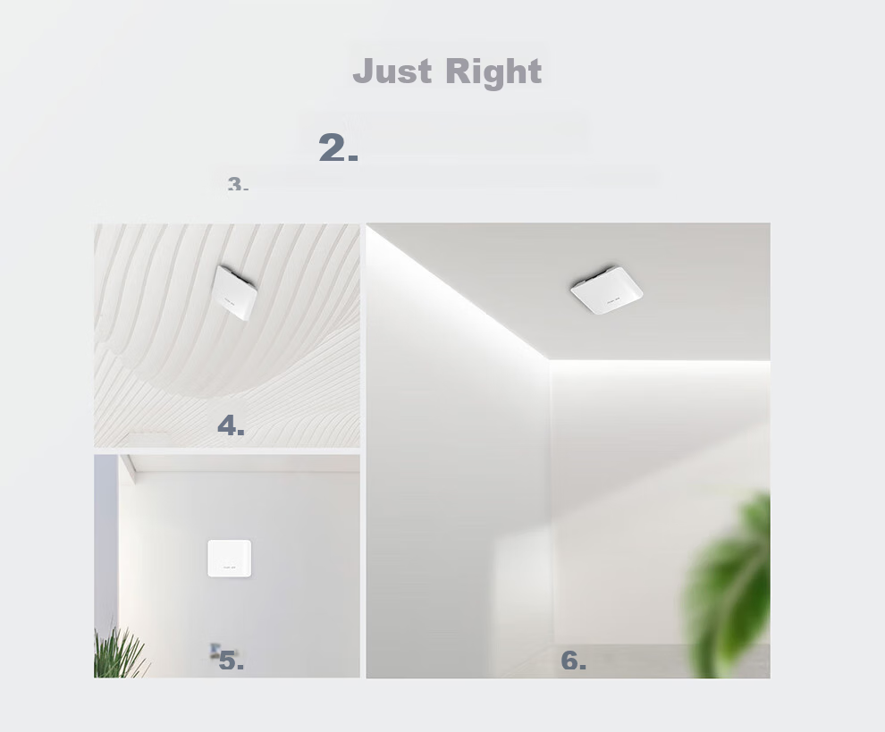 Ruijie WiFi7 2.5G Wireless Ceiling AP RG-RAP2271(MG), Gigabit Dual-Band 5100M, 160MHz Bandwidth, High-Speed Wall-Penetrating Enterprise-Grade Wireless Access Point 4
