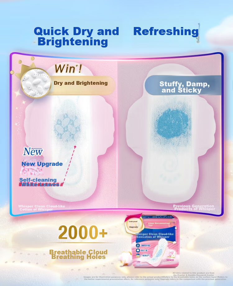 Hushubao Innovative Instant Clean Cloud-Feel Cotton Sanitary Napkins, 78 Pieces, Day And Night Combination, Ultra-Thin Breathable Menstrual Pads, Sold by JD 5