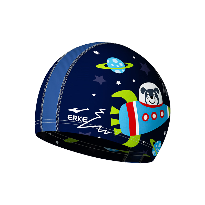 ERKE Children's Swim Cap for Girls And Boys, Professional Comfortable Non-Binding Fabric Swimming Cap, Long Hair Baby Ear Protection Cap