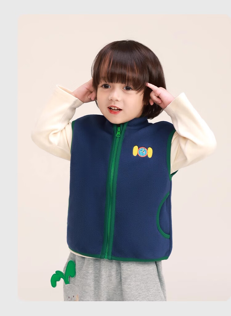 Ciciibear Boys' Fleece Vest Spring and Autumn Children's Warm Baby Waistcoat 25