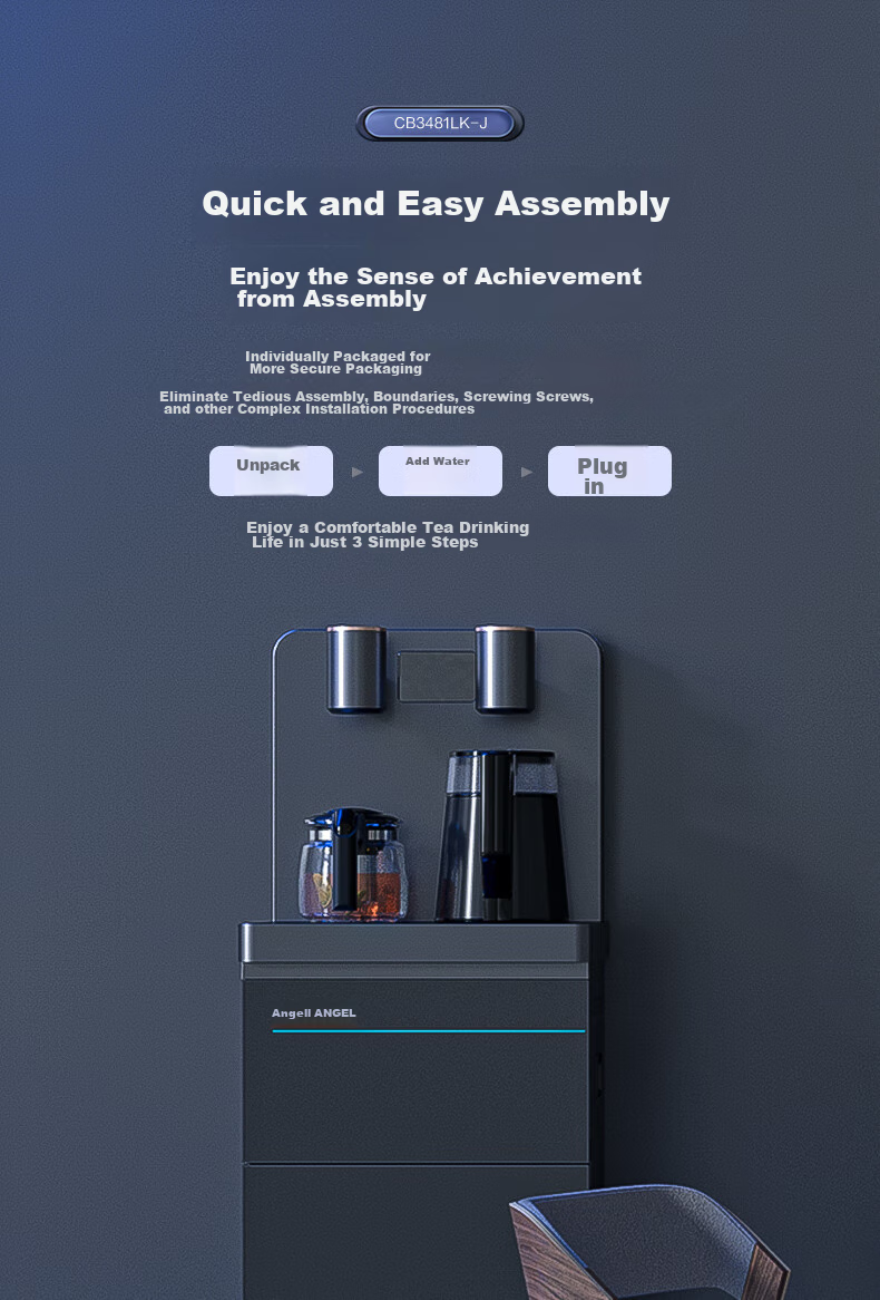 Anjier Tea Bar Machine for Home Use, High-End Living Room Water Dispenser And Boiler, All-In Cooling And Heating System, Bottom-Loading Automatic Constant Temperature Bottled Water Direct Drinking Machine 3481 19