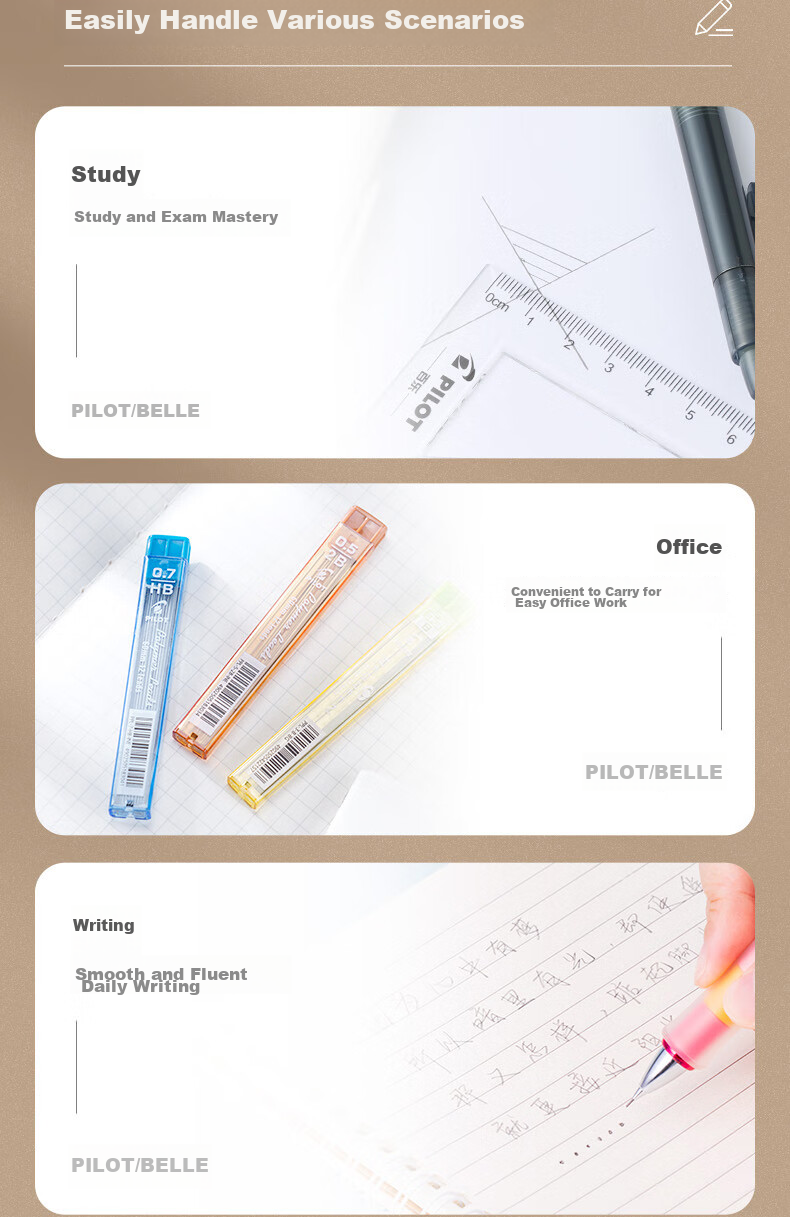 PILOT [Best-Selling Product] 2B Mechanical Pencil Lead Refills for Students' Handwriting Practice, Children's Stationery PPL-5 0.5mm Refills, Pack of 12 2