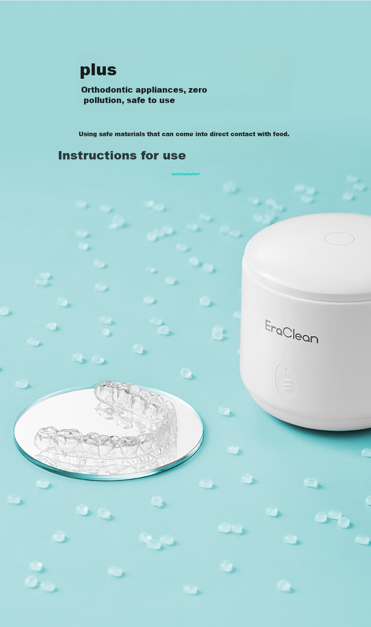 EraClean Ultrasonic Teeth Cleaner Large Capacity Denture and Retainer Cleaner Full Mouth Wash 8