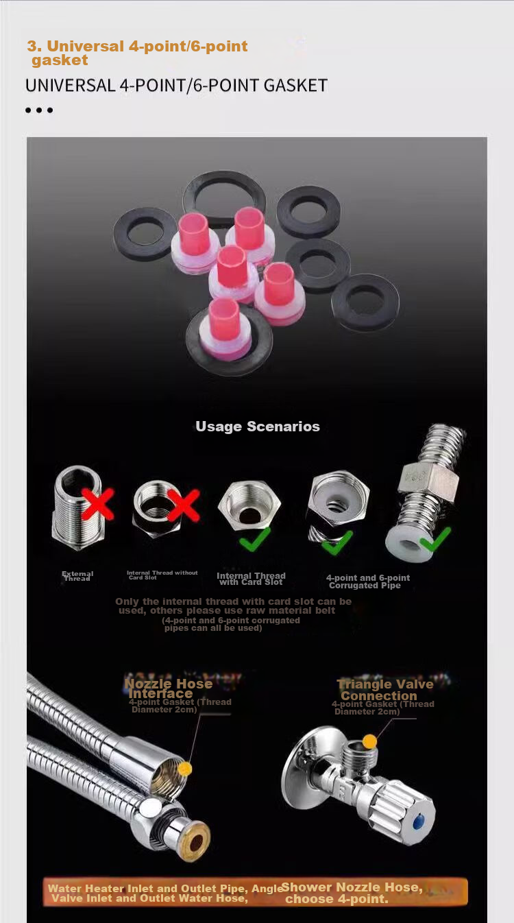 Muvi Faucet Angle Valve, No-Drill Brass Silicone Gasket, 1/2 Inch Anti-Leak Quick Seal Washer, Accessories 8