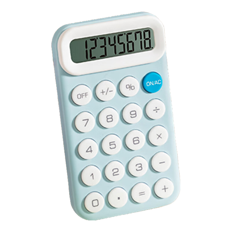 Deli Portable Student Calculator, Macaron Mini Calculator, Skin-Friendly Buttons, Simple Calculation for Children's Elementary School Use, Learning Supplies, Blue TE10
