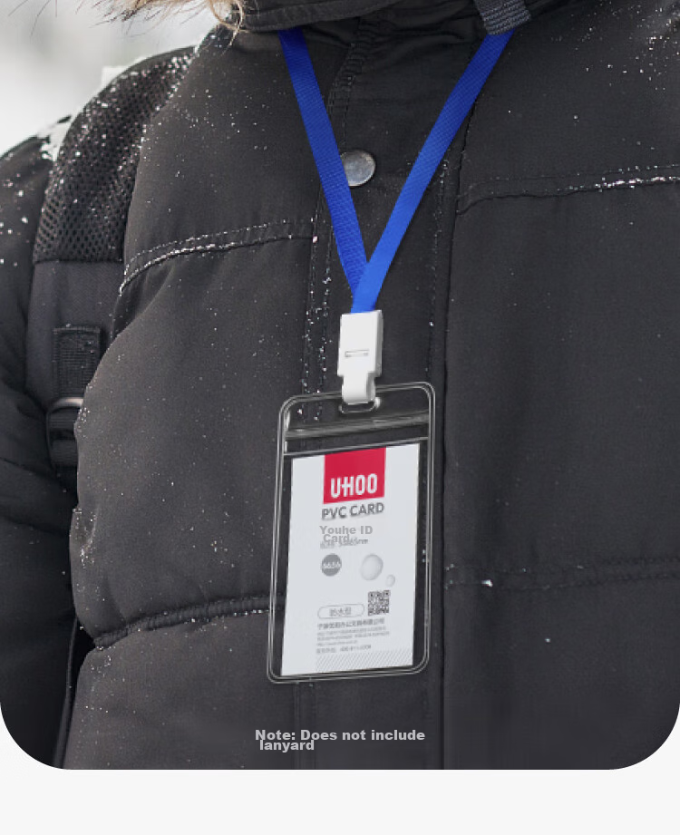 UHOO PVC Exhibition Badge, Vertical Transparent ID Holder, Work Card Sleeve, Badge, Tag, Lanyard, Name Tag, Card Holder, Chest Card, Access Pass, Student ID Card, Meal Card, Work Card 6658 8