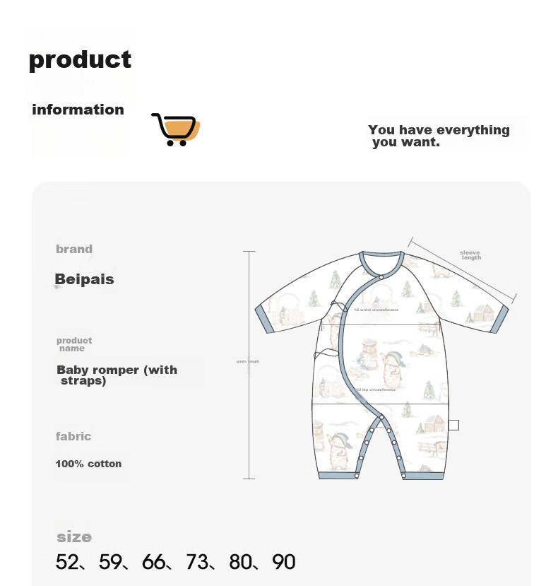 Beitaisi Baby Clothes, All-Season Onesie, Long-Sleeve, Pure Cotton, Soft, Newborn Infant Belly Protection, Anti-Cold, Baby Romper, Crawling Suit 19