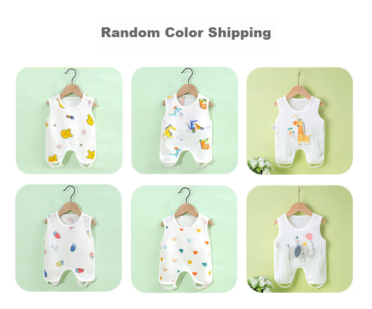 9I9 Baby Belly Cover, Pure Cotton Gauze, Thin Summer Protection for Stomach, Newborn Half-Back Shirt, Baby Belly Wrap with Legs, Sleeping Bag, 2 Pieces A300 3