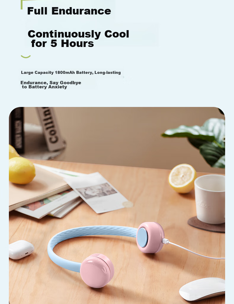 SINGFUN Neck-Hanging Fan, Bladeless, Small Portable, Personal Wear, Mini Handheld, Outdoor Sports, Student Office, Neck-Hanging USB Silent Cooling Small Electric Fan DGS-G20R 11
