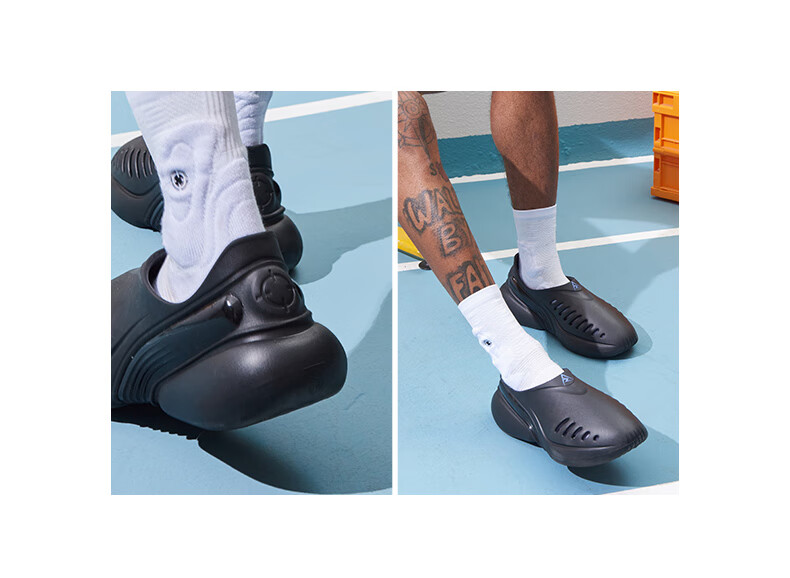 RIGORER Men's Breathable Sandals And Hole Shoes, Waterproof Non-Slip Thick-Soled Basketball Sports Slippers, RIGORER Black, Size 44 14