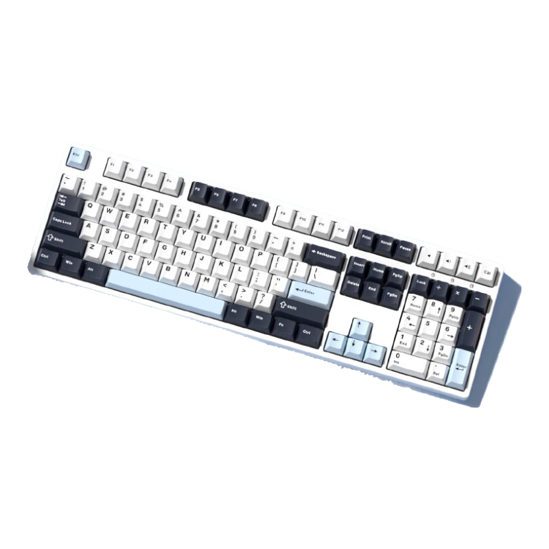 Ikbc Z108 Mechanical Keyboard, Wired Mechanical Keyboard with 108 Keys, Gaming Keyboard for Office Typing with Good Feel, Computer Keyboard Peripherals, Dark Blue And Berry Red Switches, Wired