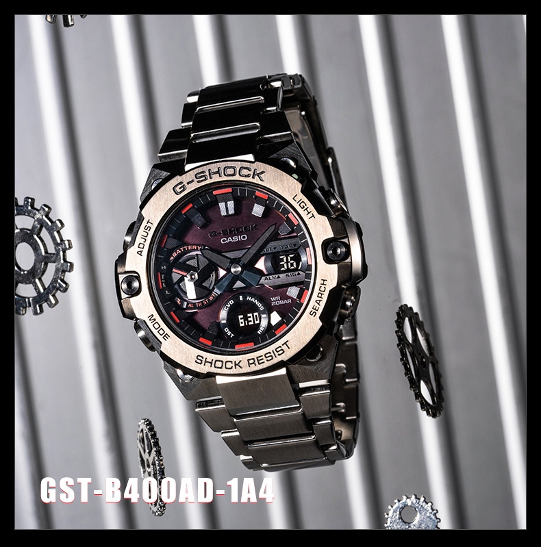 Casio Men's G-SHOCK Watch, Steel Tough Heart Electronic Sports Watch, Japanese And Korean Style, Gift for Boyfriend, GST-B100D 10