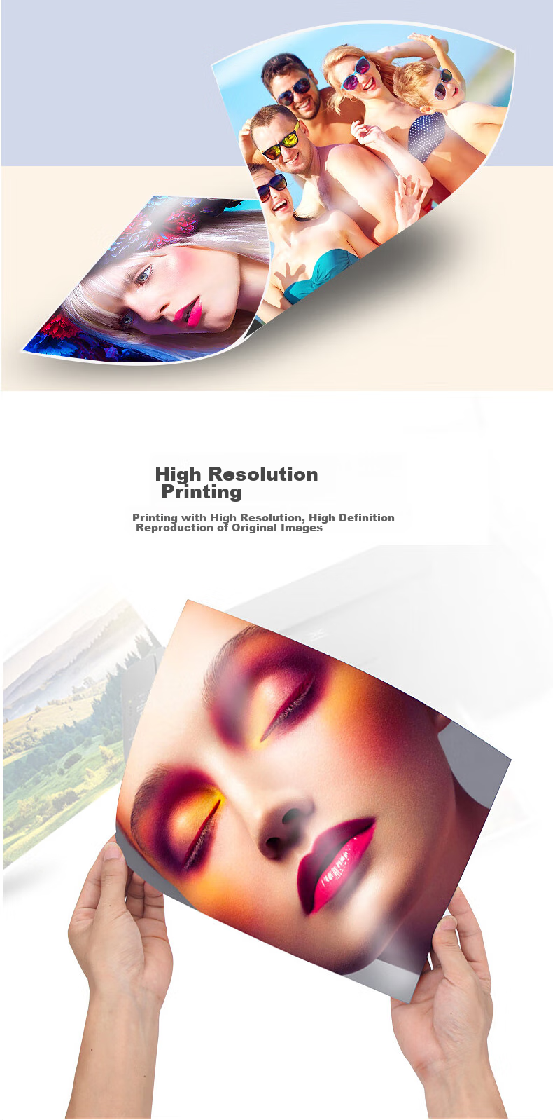 DOCON 200g A3++ Single-Sided High-Gloss Inkjet Coated Paper, 50 Sheets Color Printing Paper, Glossy Photo Paper, Smooth Printing Paper for Photos, Magazines, Single Pages, Brochures, Calendars, Handmade DIY 2