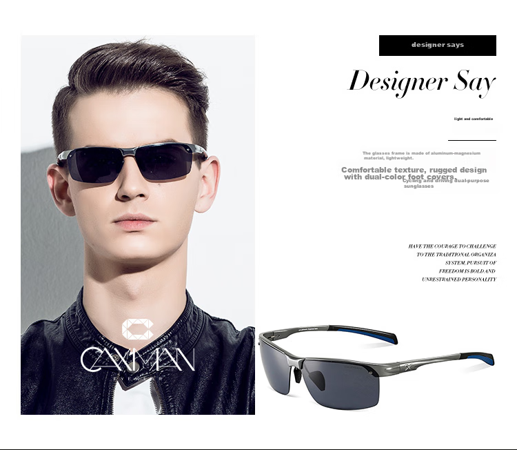 CAXMAN Sunglasses for Outdoor Sports, Hiking, Fishing, Casual Polarized Men's Sunglasses, Driving Glasses, Cycling Sunglasses 2
