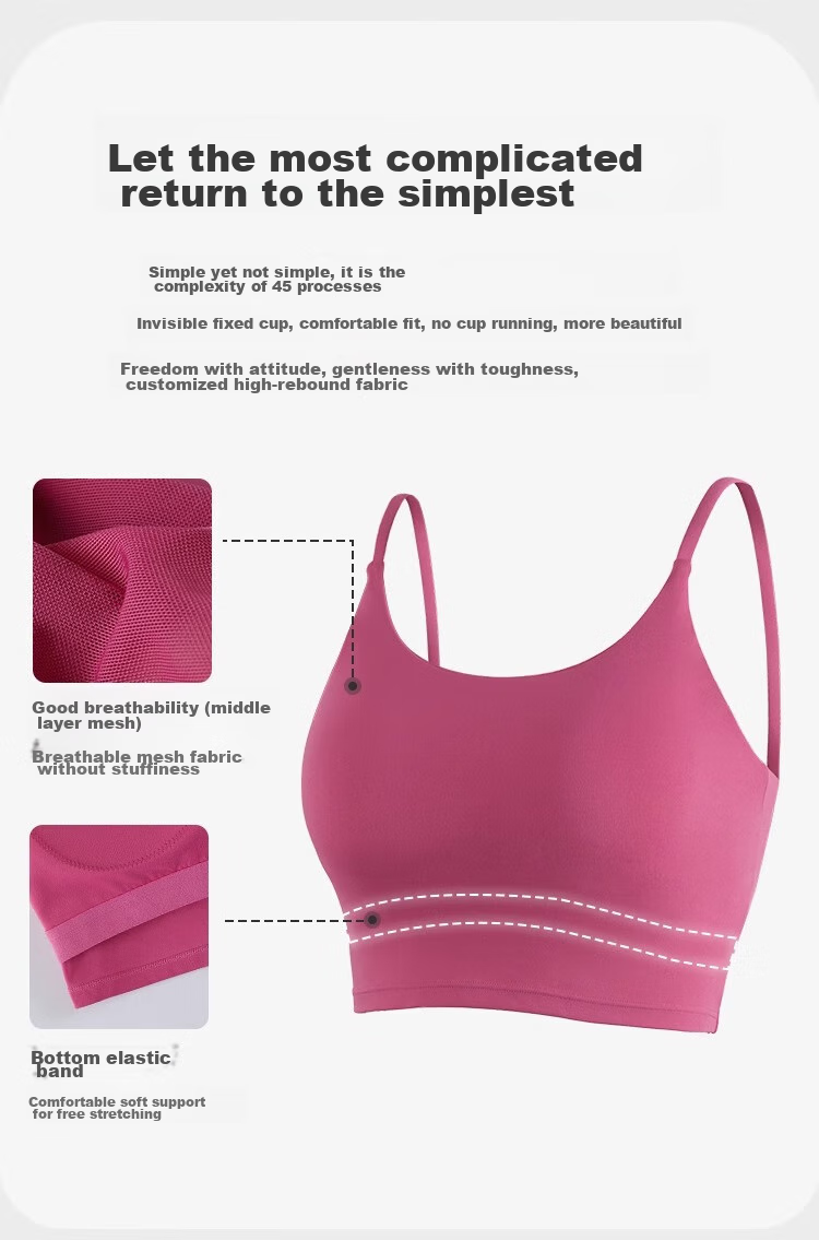 Gigt Sports Bra for Women with Chest Pads, Yoga Bra, Sexy Backless Design, Thin Straps, Fitness Workout Tank Top 8