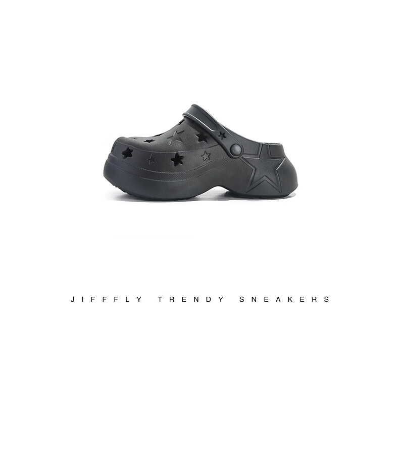 Jifffly Perforated Shoes for Men And Women, Thick-Soled Versatile Slippers with Squishy Feeling Sandals, White, Size 42-43 6