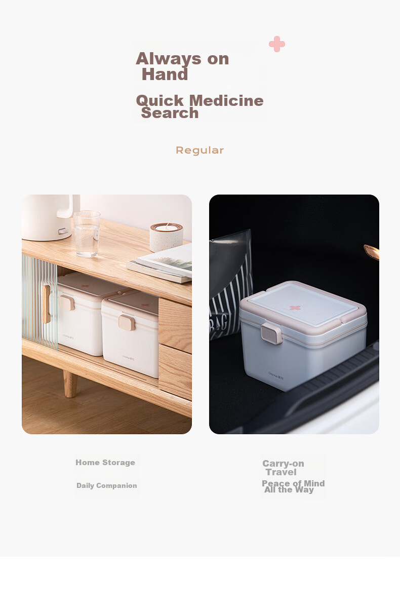 CHAHUA Medical Storage Box, Portable Multi-Layer Medicine Organizer, White, for Home Use, 1 Piece 11