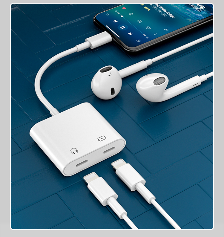 JOWOYE Apple Lightning to PD Fast Charging Adapter for Live Streaming, Music Listening, Gaming, Low Latency, Anti-Fingerprint Headphones with Microphone, Multi-Function All-In Compatible with IPad Pro 7