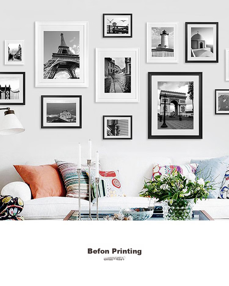 Befon 6-Inch Wood Grain Photo Frame, European Style, Creative Display Stand, Wall-Mounted Picture Frame, Photo Mounting, Combination Frame 0252 5