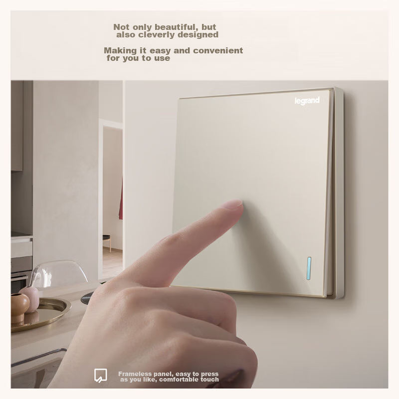 LEGRAND Накладная панель для розеток и выключателей Shidian Milan Gold, без рамки, тип 86, двойной выключатель, одинарное управление