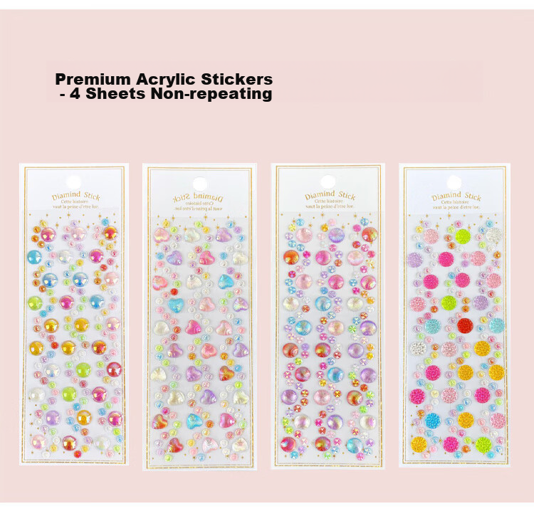 Danmiqi Children's Sticker Toys, Girls' Ddiy Diamond Large Gemstone Stickers, Crystal Sticker Toys, 20 Pieces 6
