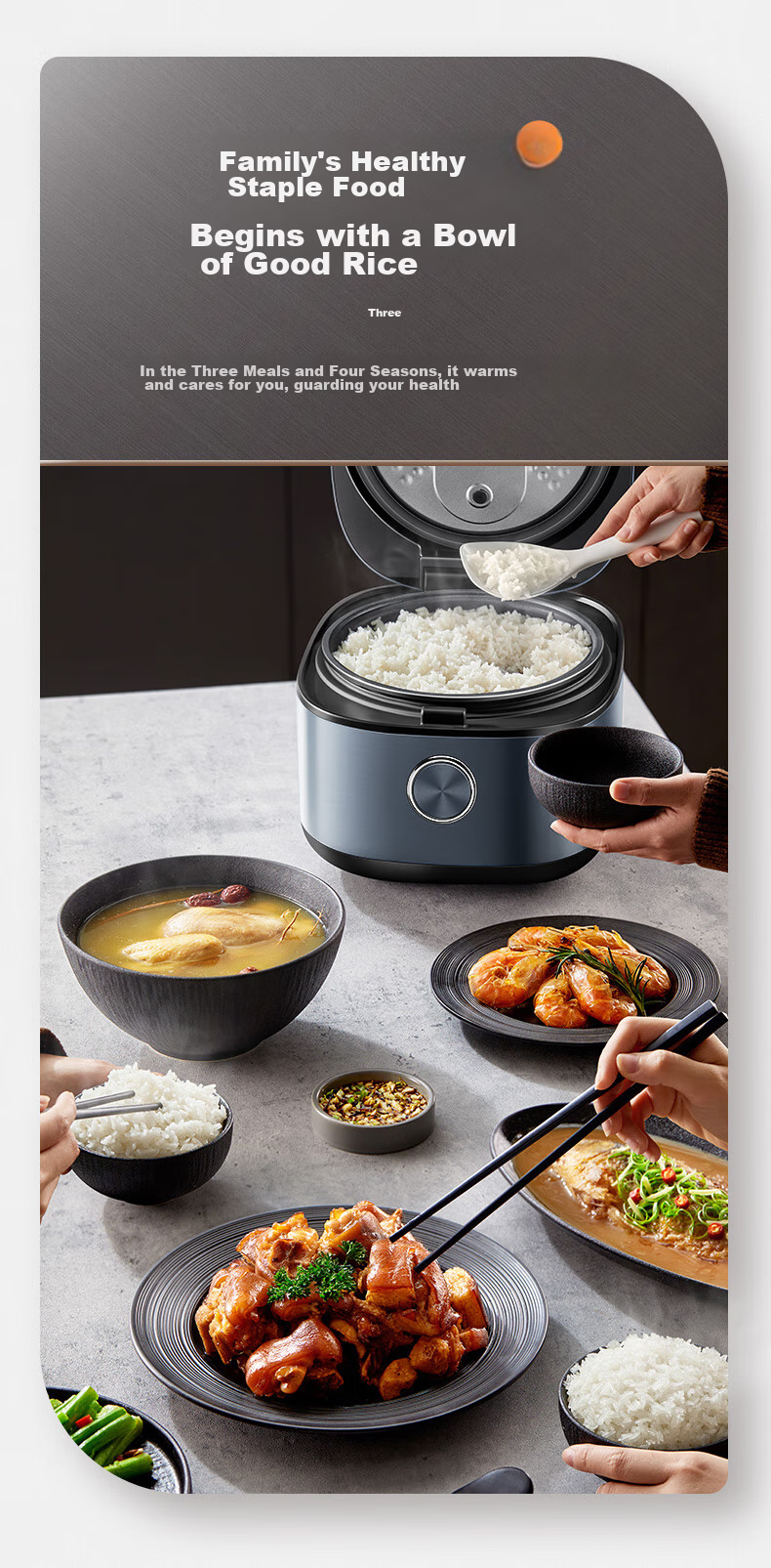 Midea Rice Cooker, 4L Silver Diamond Inner Pot, 11 Large Menu Options, Smart Multi-Function Electric Rice Cooker for Home Use, High Power Rice Pot MB-RE473 (For 3-4 People) 10