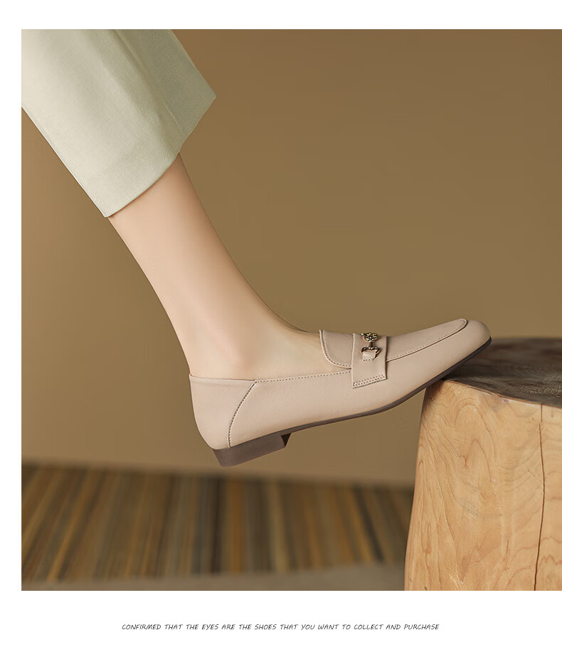 ZHR Zese Loafers Women Casual Breathable Soft Sole Slip-On Fashion Square Toe Shoes AH311 Beige 39 13