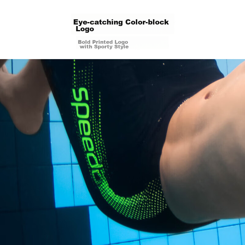 Мужские плавки Speedo с большим логотипом, профессиональные, быстросохнущие, классические, до колена, ярко-желтые, размер 32