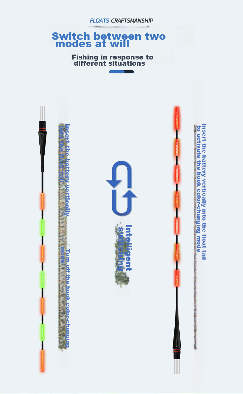 SIMAGO Luminous Fishing Float with Bite Indicator, Color-Changing, Gravity-Sensing, Ultra-Bright Electronic Float, Highly Sensitive, Invisible When Submerged HH-01 6