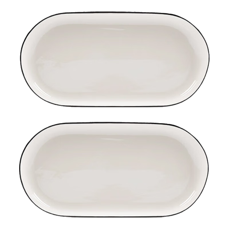 JD Original Tableware Set, Plates And Dishes for Housewarming, Ceramic Soup Plates, Hefeng Shantian Fish Plates, 12 Inches * 2