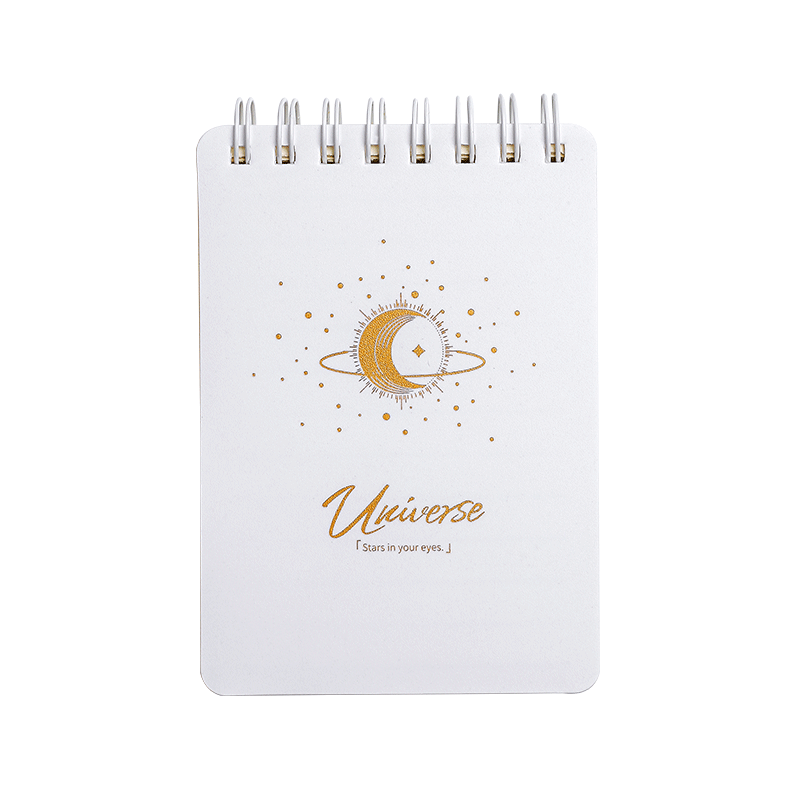 Jinzhi White Starry Sky Spiral Notebook / 4-Pack, A7 Small Notebook, Portable Journal, Student Carry-On, Mini Pocket Notebook, Handheld Vocabulary Book, Small Size Memo Pad