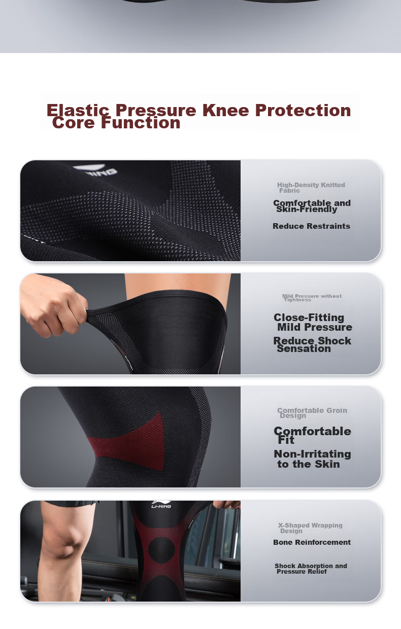 Li-Ning Knee Pads, Warm Sports Arthritis Protection, Professional Guard for Men And Women, Hiking, Running, Trekking, Meniscus, Basketball, Badminto 2